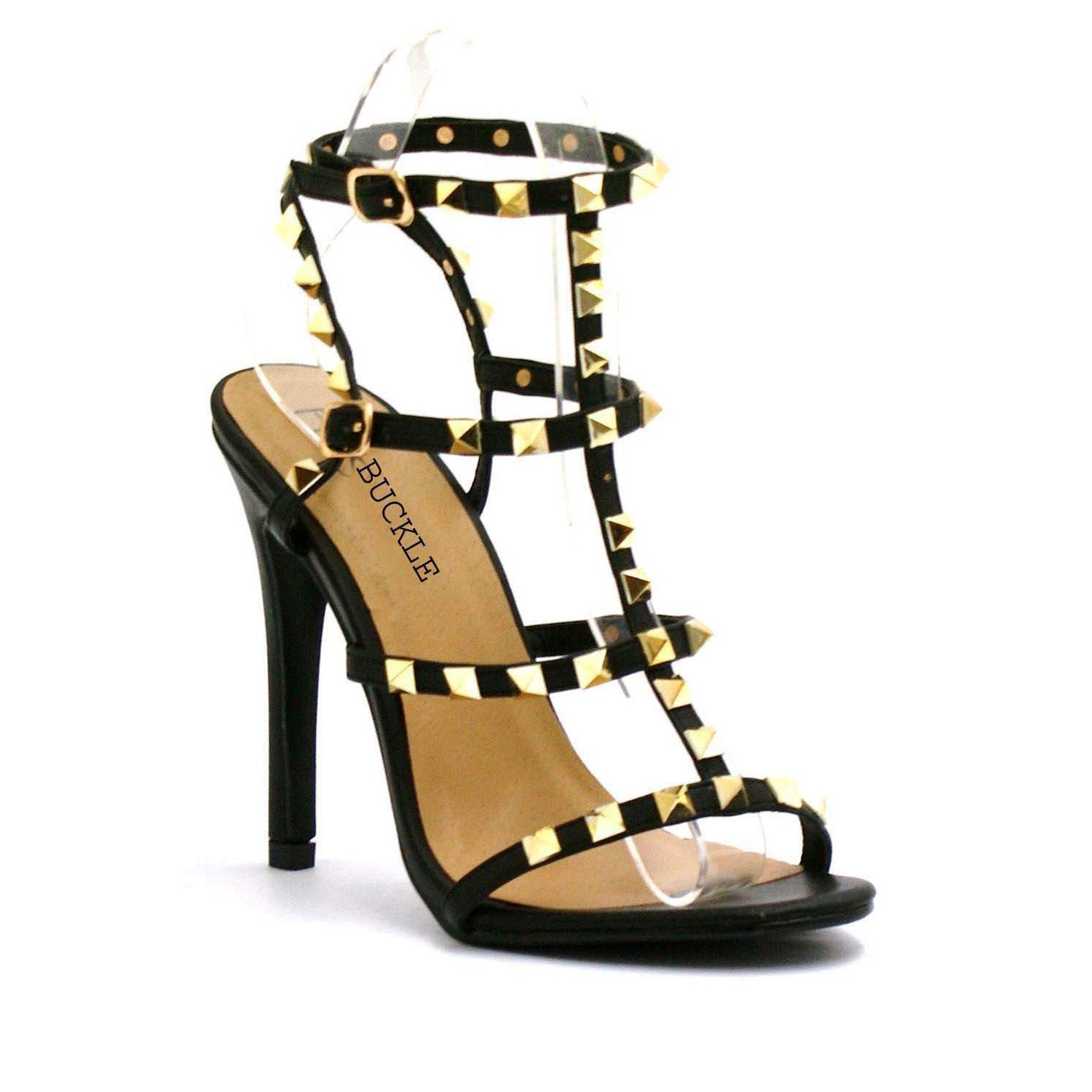 Studded strap gladiator heels online