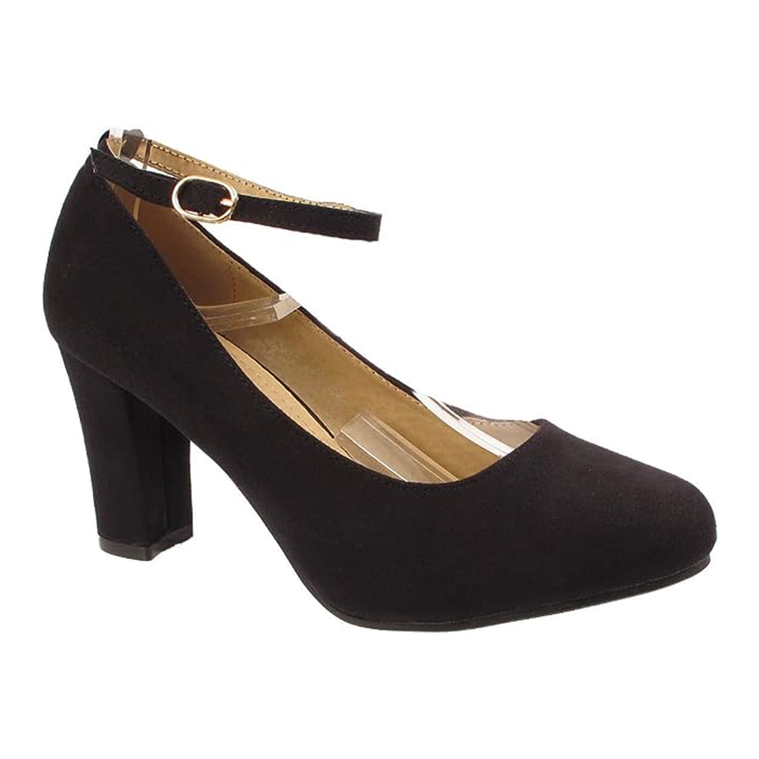 Buy Women's Block Heels, Ankle Strap Low Heel Pump Sandals, VIANNA-WHITE  PU-8 at Amazon.in