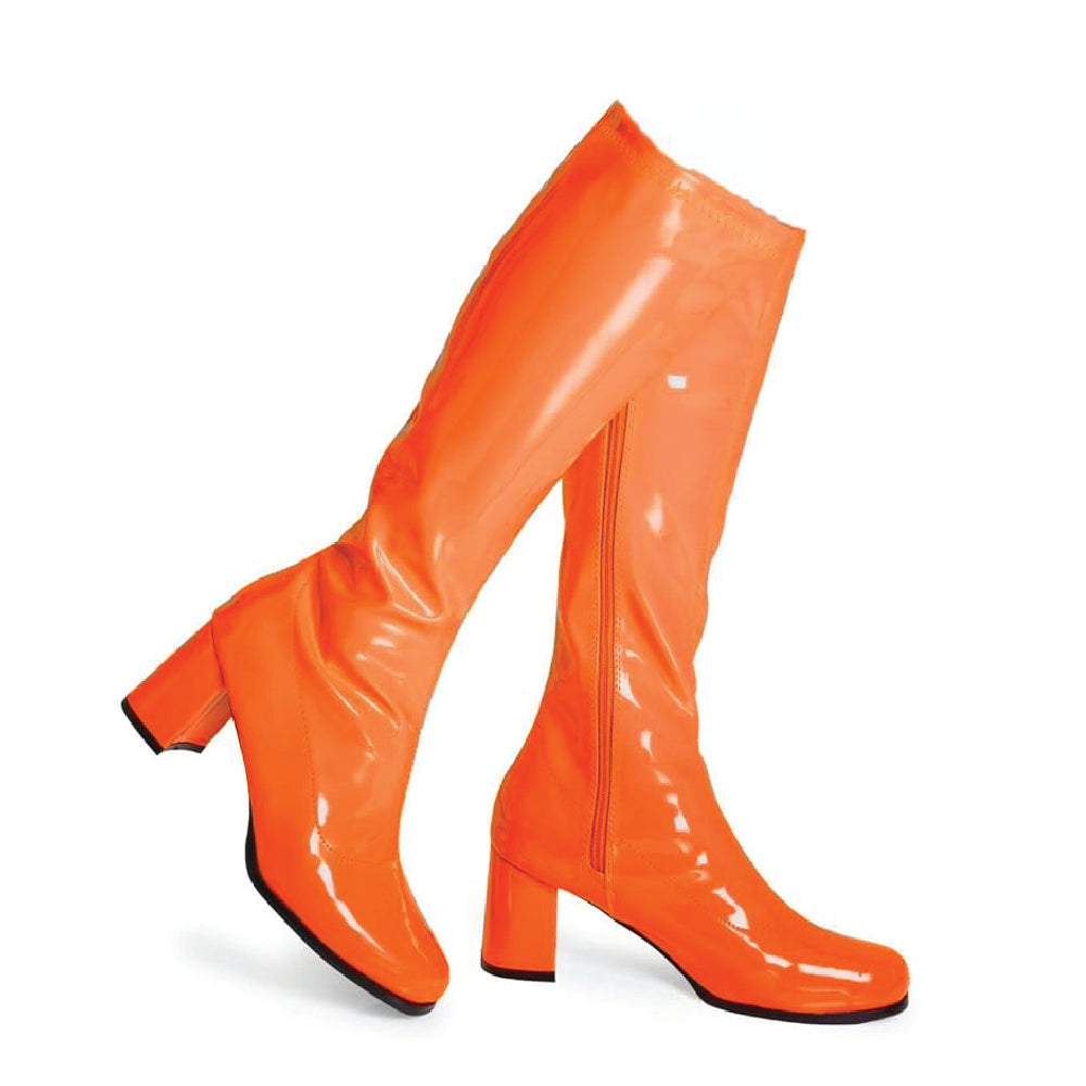 Ladies Womens Fancy Dress Party Go Go 1960s & 1970s Retro Look Girls Shoes | Lady Costume Heels Boots