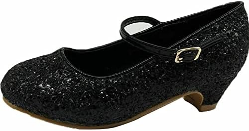 Baby Girls Kids Children Princess Mary Jane Glitter Low Heel Party Wedding Girls Shoes