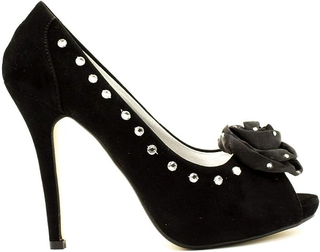 Womens Mens Peep Toe Crossdresser High Heel Platform Court Shoe