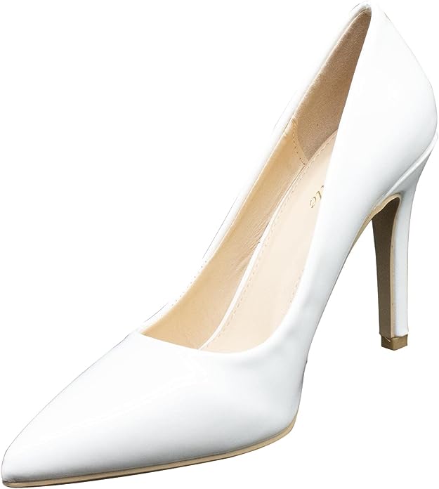 Womens Stiletto High Heel Pointed Toe Pumps Ladies Party Wedding Bridal Occasion Heeled  Court Shoes