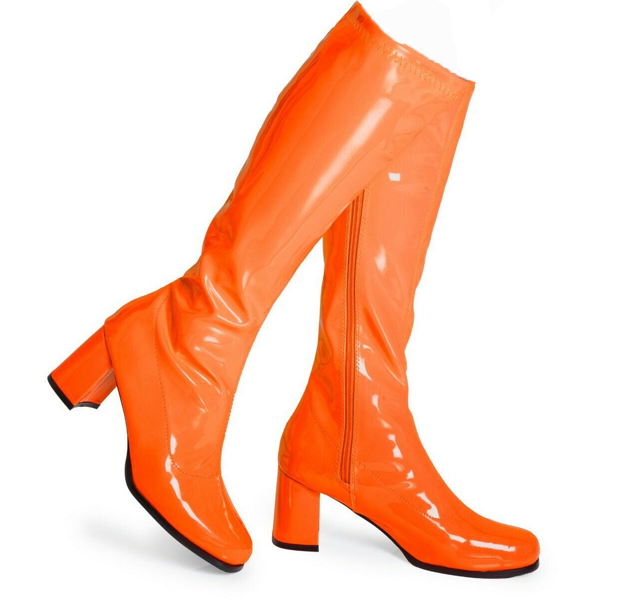 Ladies Womens Fancy Dress Party Go Go 1960s & 1970s Retro Look Girls Shoes | Lady Costume Heels Boots