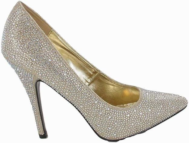 Womens Stiletto High Heel Pointed Toe Pumps Ladies Party Wedding Bridal Occasion Heeled  Court Shoes